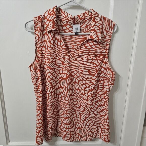 CAbi sleeveless blouse in burnt orange. Sz m, excellent condition - Picture 4 of 5